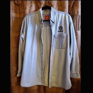 🏈Raiders Denim Shirt MEN'S Large